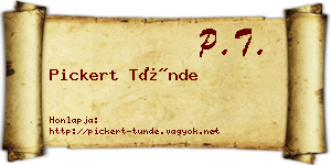 Pickert Tünde névjegykártya