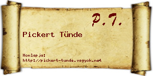 Pickert Tünde névjegykártya